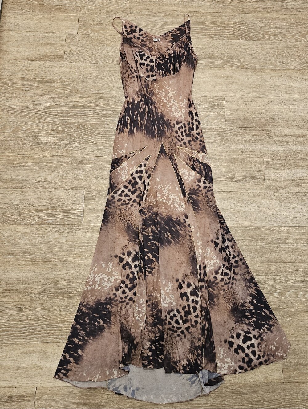 House of CB 'Sacha' Leopard Print Georgette Panelled Maxi Dress